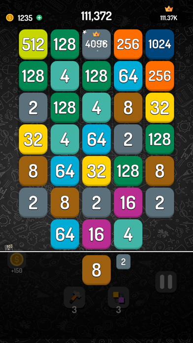 X2048 Merge : Number puzzle Screenshot