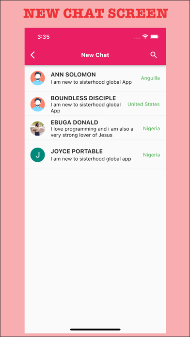 Sisterhood Global App Screenshot