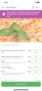 Hot Stuff Pizza. screenshot #1 for iPhone