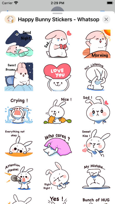 Happy Bunny Stickers Screenshot