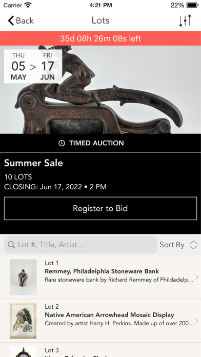 Brooks Auction Screenshot