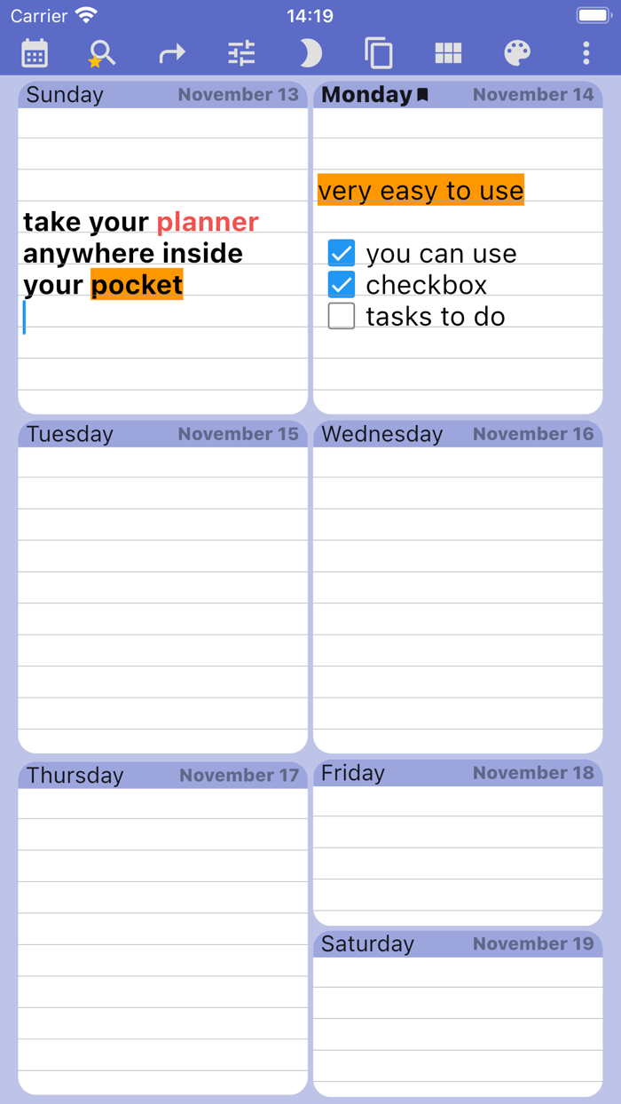 Weekly Planner - diary
