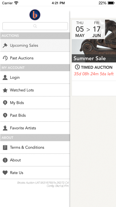 Brooks Auction Screenshot