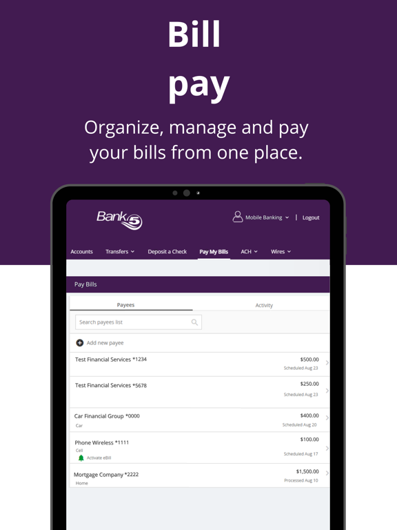 BankFive Business Mobile iPad screenshot 7 - Finance app