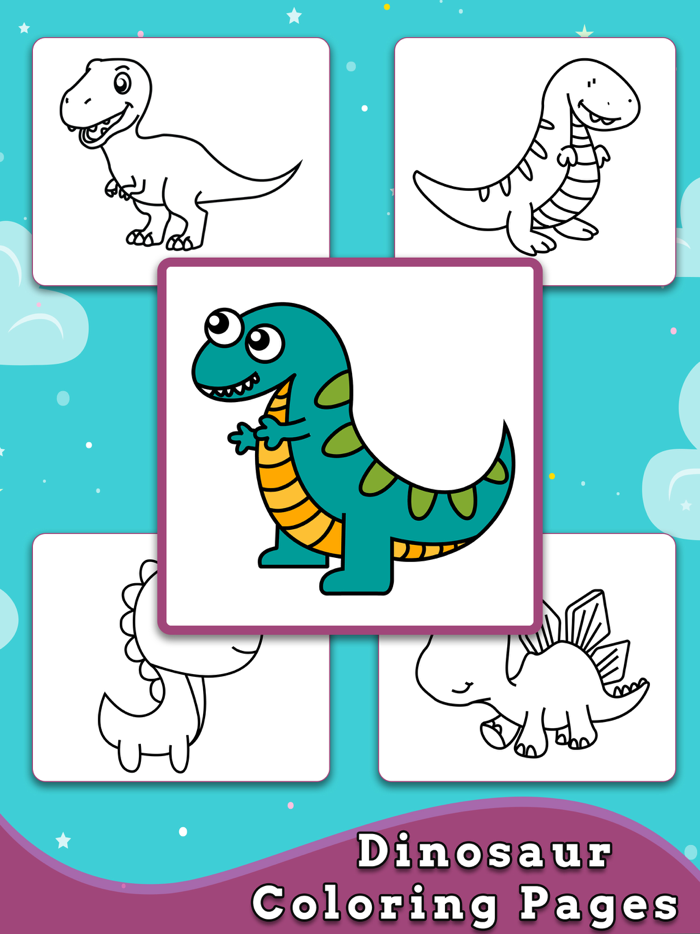 dinosaur Coloring Book Glitter
