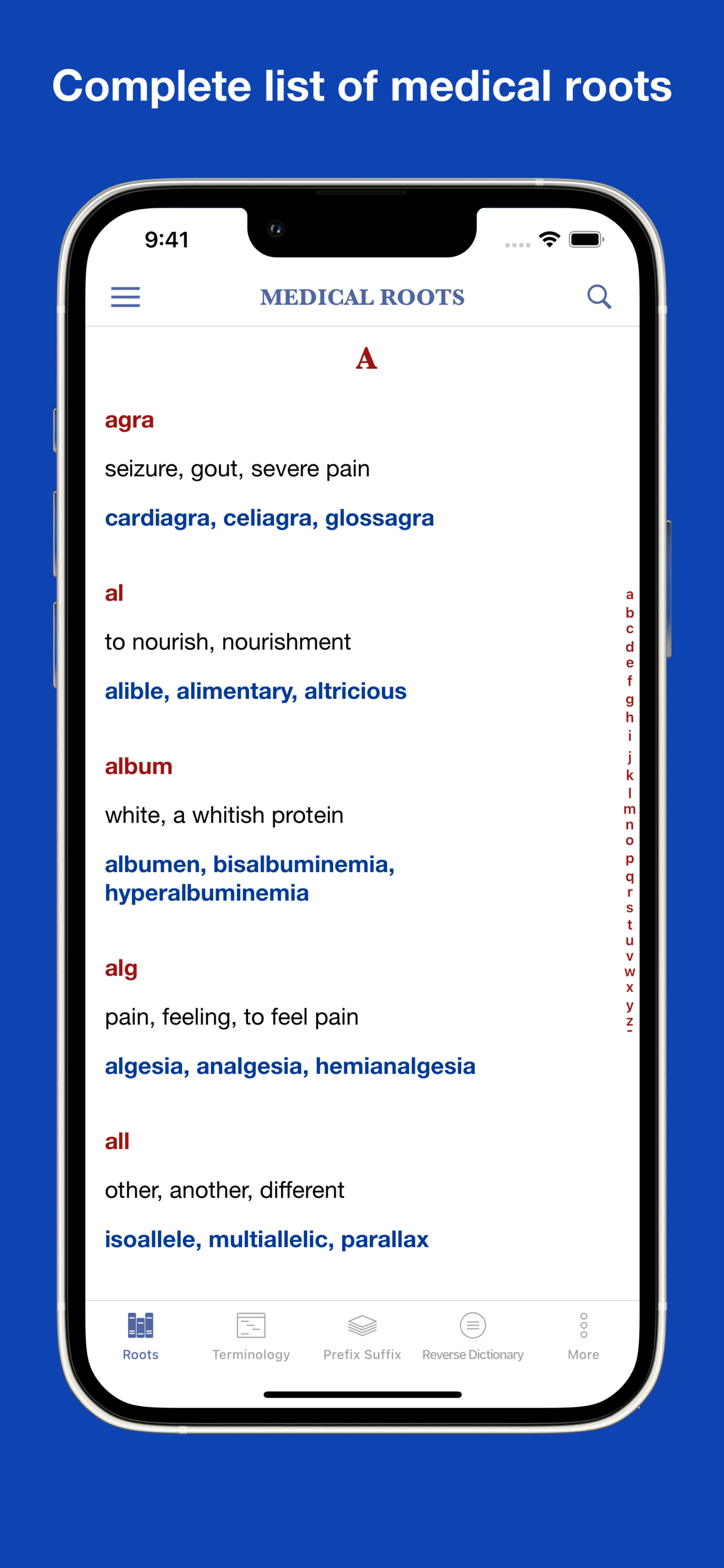 Medical Roots Dictionary