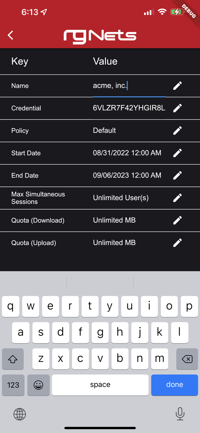 rXg Shared Credentials Manager