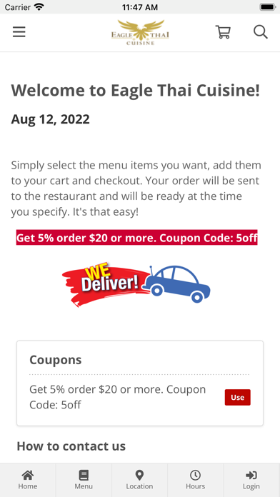 Eagle Thai Cuisine Screenshot