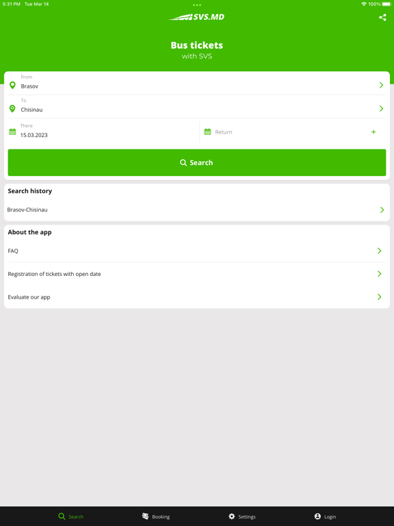 SVS.MD: bus tickets iPad screenshot 1 - Travel app