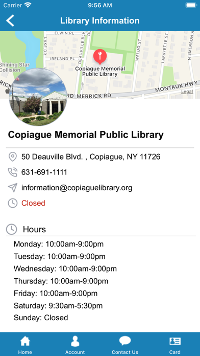 Copiague Library Screenshot