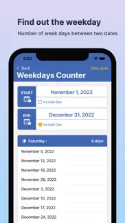 weekdays counter iphone screenshot 2