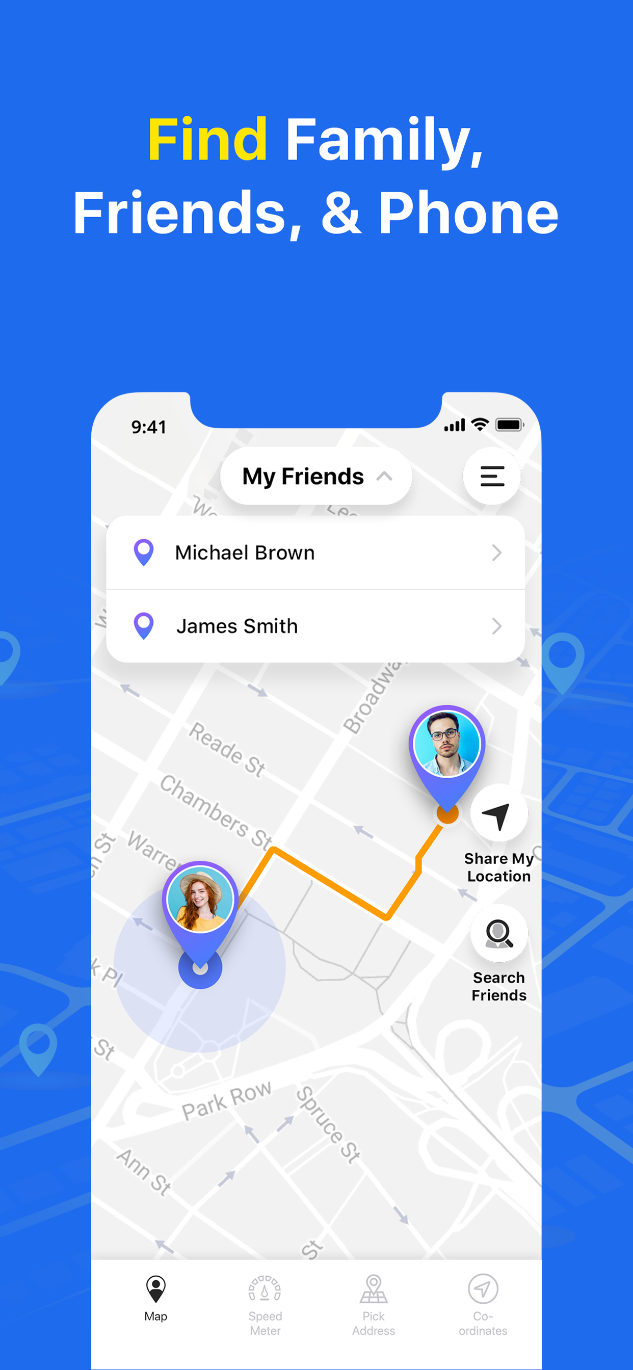 GPS App - Find family, friends