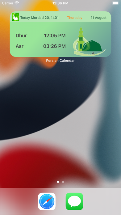 Persian Iranian Calendar Screenshot