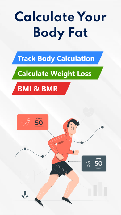 BMI, BMR & Body Fat Calculator Screenshot