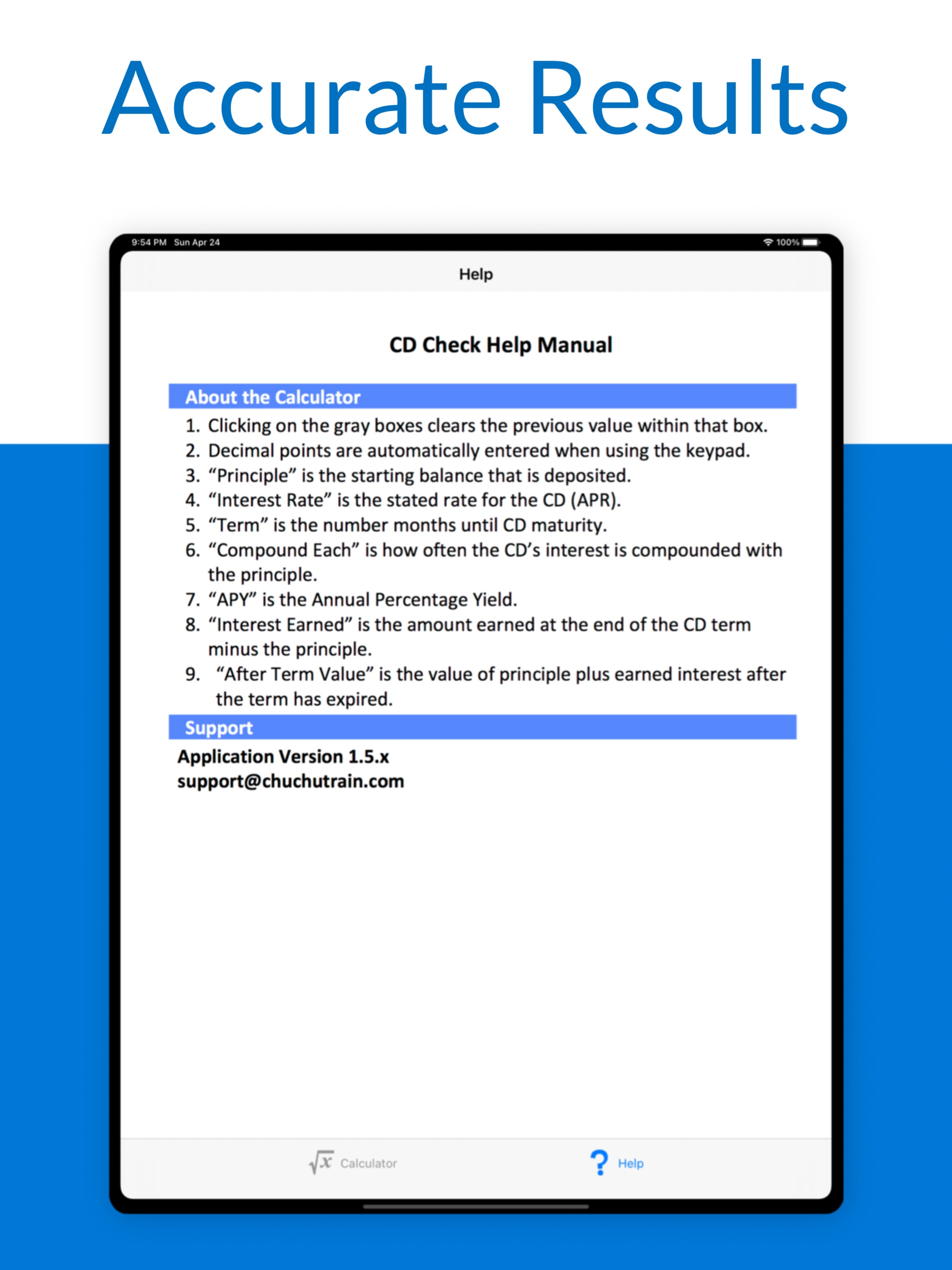 CD Check - Mobile Calculator