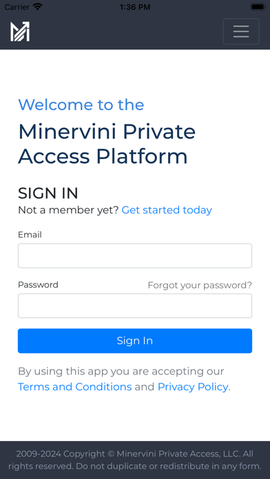 Minervini Private Access Screenshot