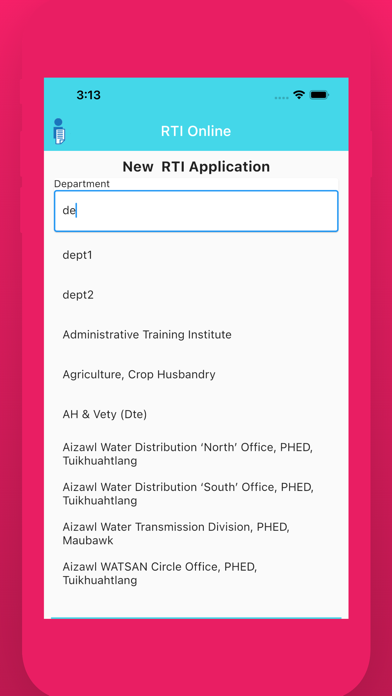 RTI Online Mizoram Screenshot