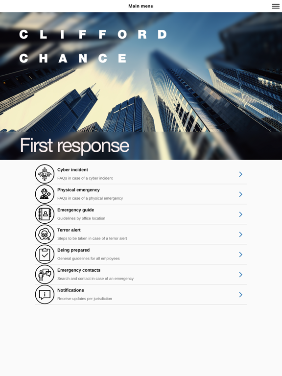 Screenshot #5 pour Clifford Chance First response