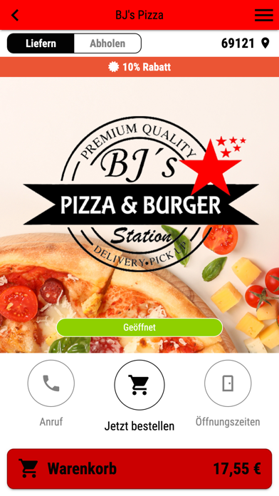 BJ's Pizza Screenshot