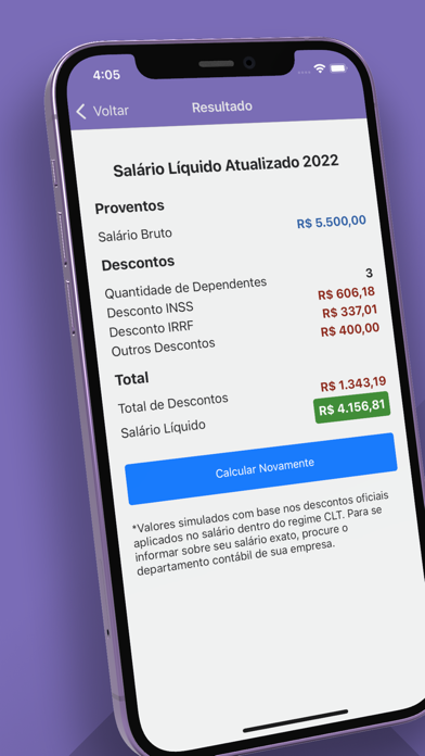 Calculadora Salário Líquido BR Screenshot