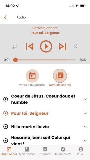 Capture d'écran de Prier Aujourd’hui sur iPhone 3