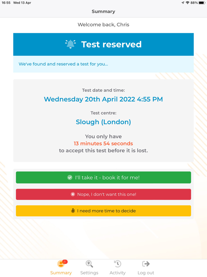 Driving Test Cancellations App