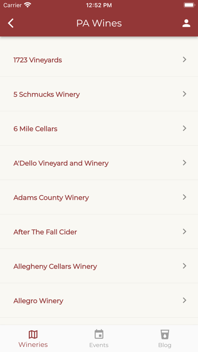 Pennsylvania Wineries Screenshot