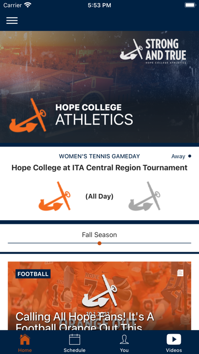 Hope College Athletics Screenshot