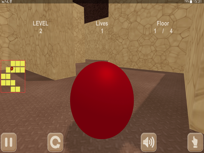 Red ball and maze. Inside View