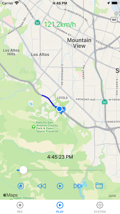 GPS track and Player Screenshot