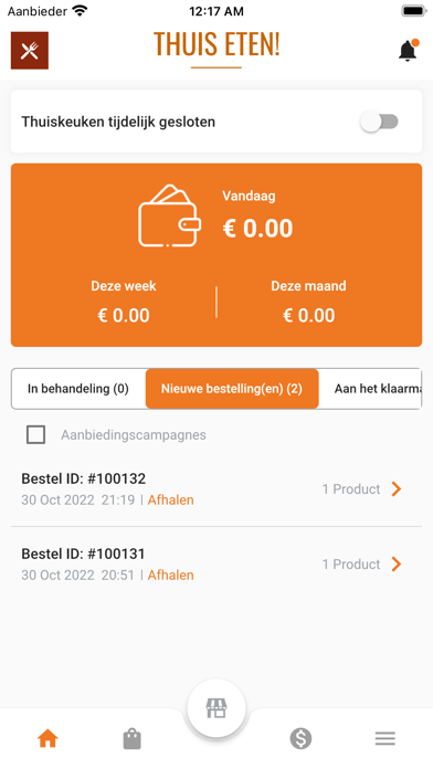 Thuis eten - Verkopen Screenshot