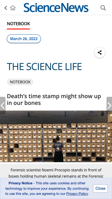 Science News Magazine Screenshot