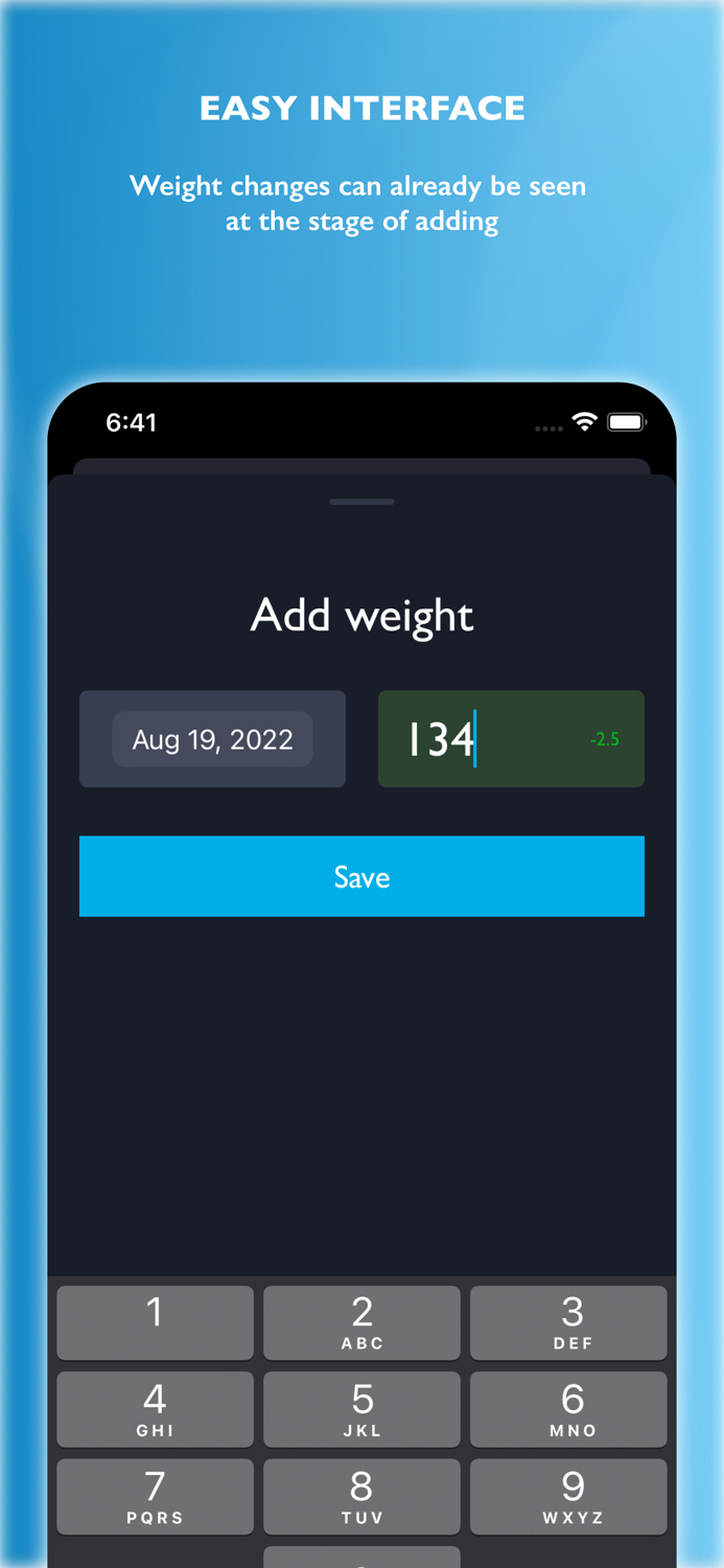 Daily weight loss or gain log