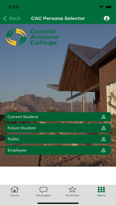 Central Arizona College Screenshot