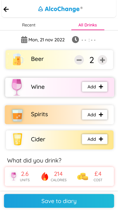 AlcoChange Trial Screenshot