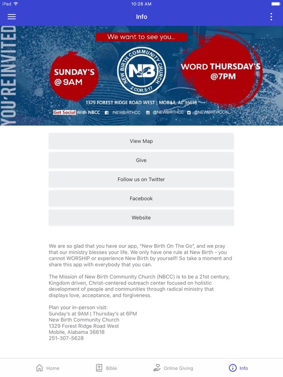 New Birth Community Church-AL iPad screenshot 3 - Education app