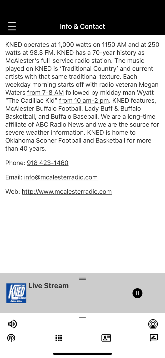 KNED 1150AM and 98.3FM