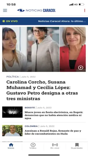 Captura de pantalla de Noticias Caracol en iPhone 2