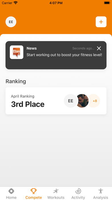 Elan Fitness Workout Screenshot