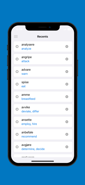 Norwegian Verb Screenshot