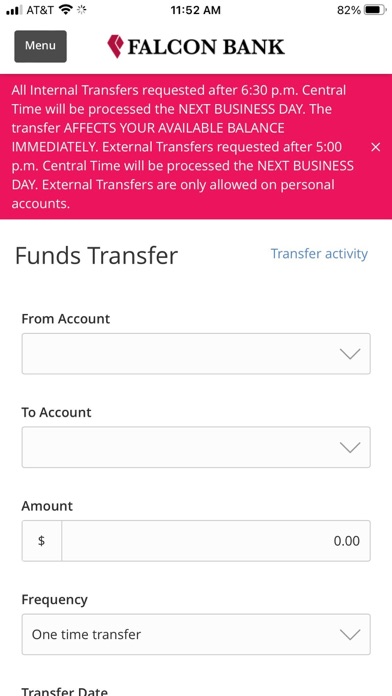 Falcon Bank Mobile Money Screenshot