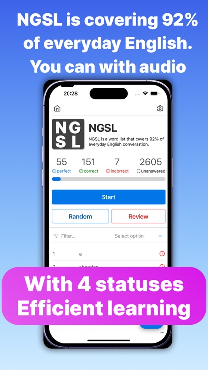 NGSL English Flash Card