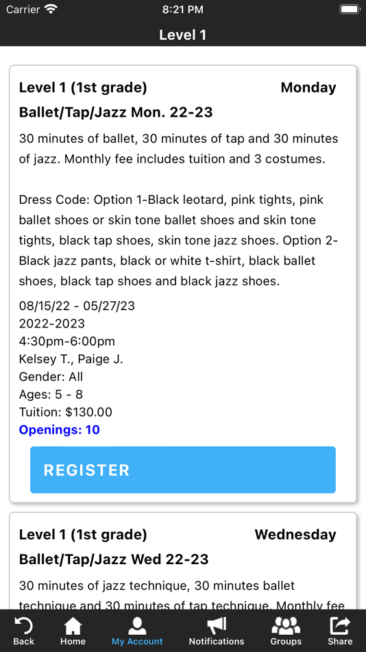 #3. Ann Carroll School of Dance (iOS) Podle: Ann Carroll School of Dance