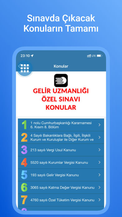 Gelir Uzmanlığı Özel Sınavı Screenshot