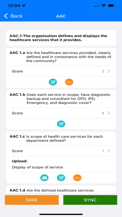 NABH-HA Assessor App Screenshot