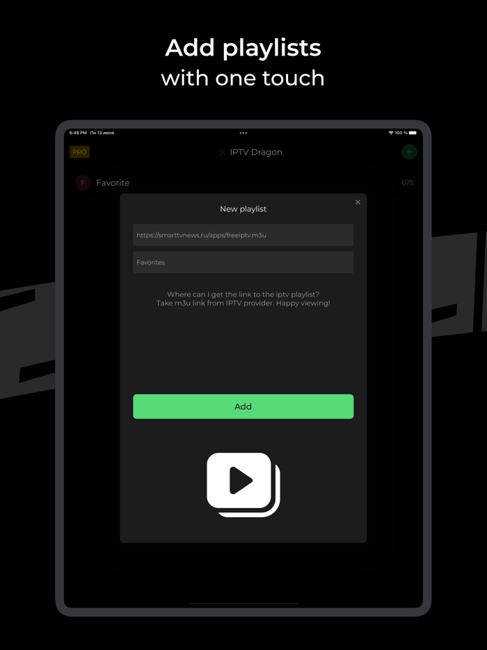 XTREAM IPTV TV Player IP 
