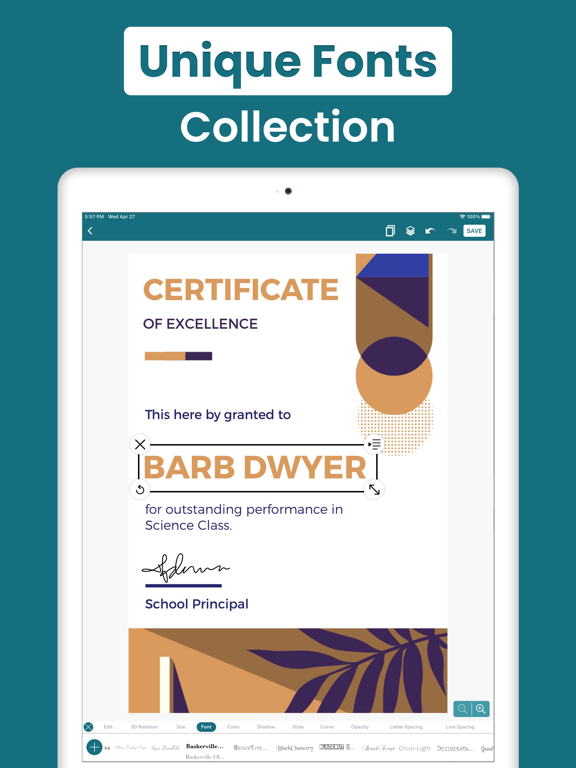 Certificate Maker, eCard Maker iPad screenshot 9 - Productivity app