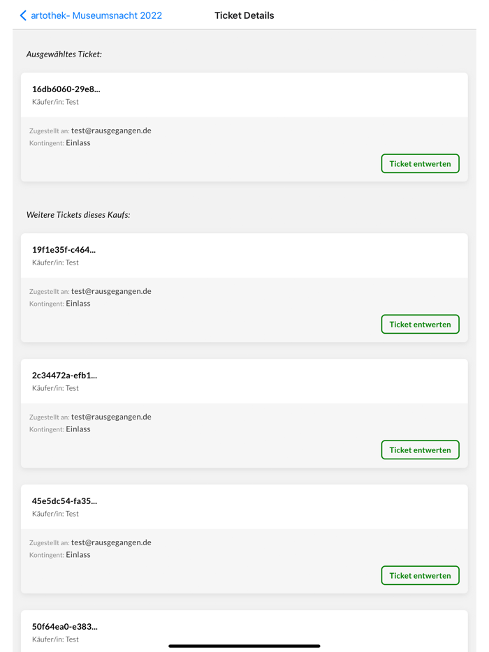 Rausgegangen Ticketscanner