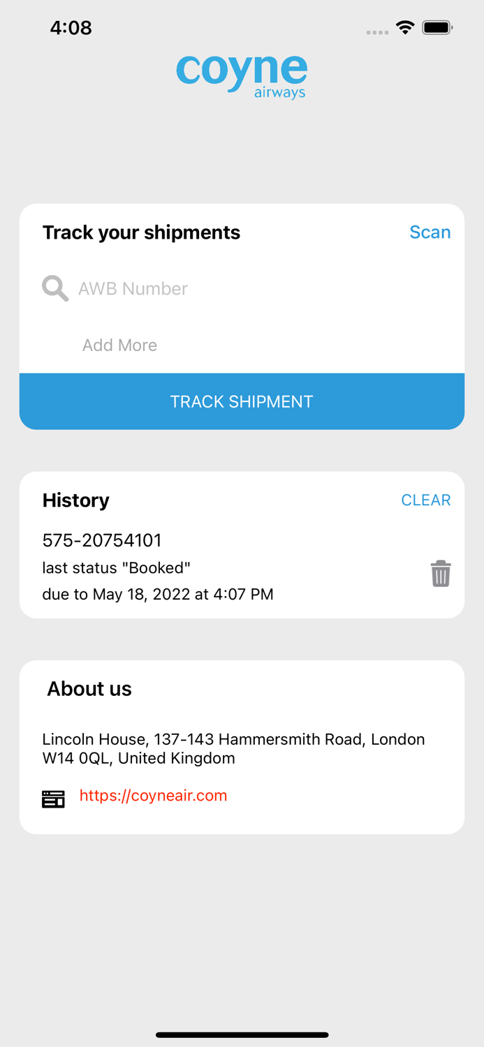 Coyne Airways Tracking