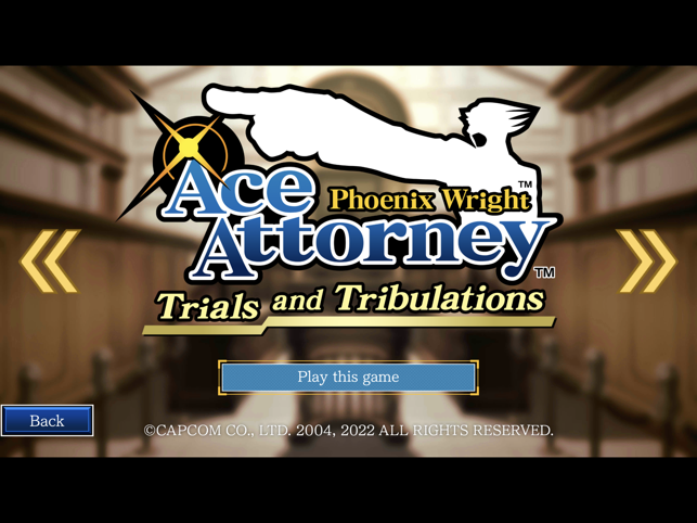 Snímek obrazovky Ace Attorney Trilogy